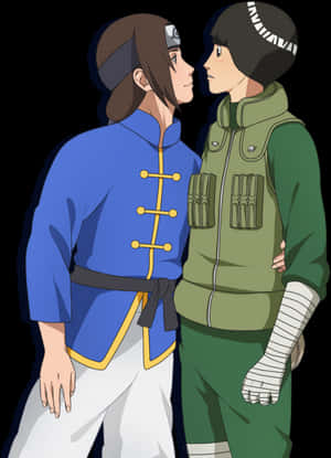 Rock Leeand Might Guy Anime Characters PNG image with transparent background