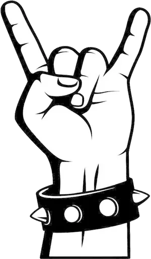 Rock On Hand Sign_ Vector Art PNG Image