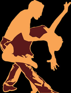 Rockand Roll Dance Silhouette PNG image with transparent background