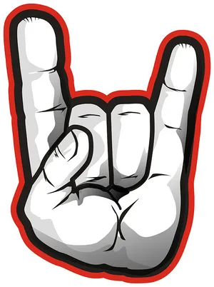 Rockand Roll Hand Sign Illustration PNG Image