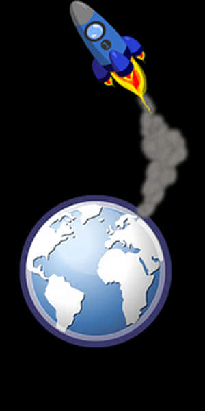 Rocket Launch Over Earth PNG image with transparent background