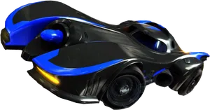 Rocket League Blue Black Car Render PNG Image