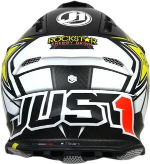 Rockstar Energy Drink Motocross Helmet PNG Image