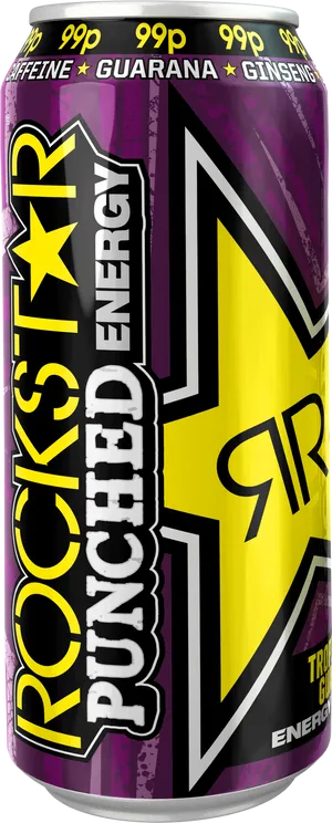 Rockstar Punched Energy Drink Can PNG Image