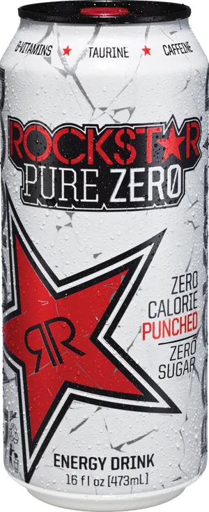 Rockstar Pure Zero Energy Drink Can PNG Image