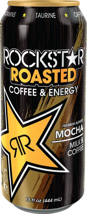 Rockstar Roasted Coffee Energy Drink Can PNG Image