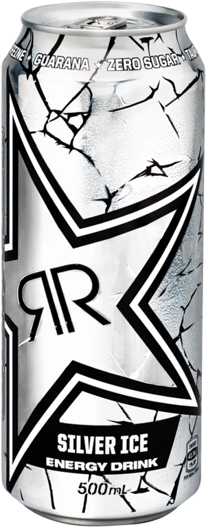 Rockstar Silver Ice Energy Drink Can PNG Image