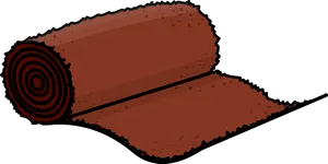 Rolled Brown Carpet Illustration.png PNG Image