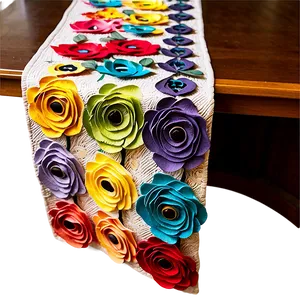 Rolled Flower Table Runner Png Psu PNG Image