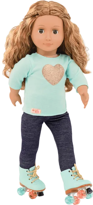 Roller Skating Dollin Casual Outfit PNG Image