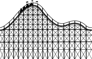 Rollercoaster Silhouette Peak PNG image with transparent background