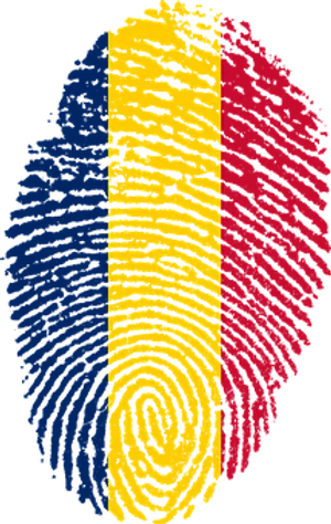 Romanian Flag Fingerprint Art PNG Image