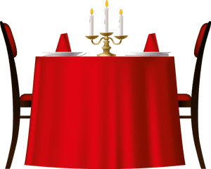 Red Romantic Table Png Image - Dinner Tabel Vector Png, Transparent Png PNG with transparent background