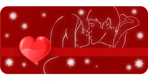Romantic Embrace Valentine Background PNG Image