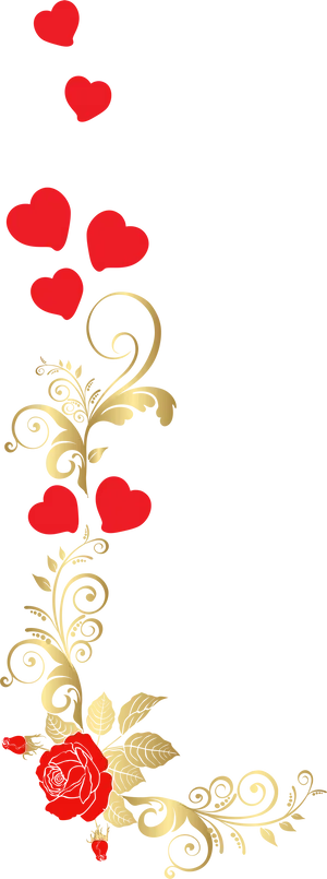 Romantic Floral Heart Decoration PNG Image