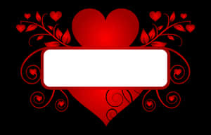Romantic Heart Banner Design PNG image with transparent background