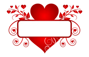 Romantic Heart Banner Design PNG Image