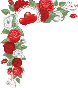 #mq #red #roses #hearts #love #heart #border #borders - Hearts And Flowers Border, HD Png Download PNG