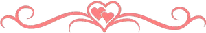 Romantic Hearts Divider PNG Image