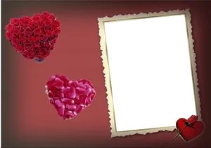 Romantic Hearts Love Frame PNG Image