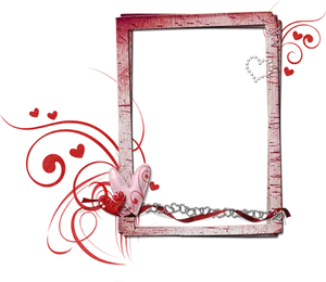 Romantic Hearts Photo Frame PNG Image