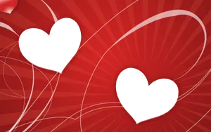 Romantic Hearts Red Background PNG Image