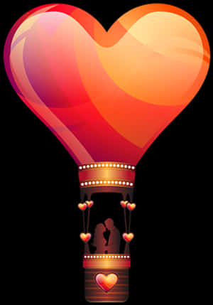Romantic Hot Air Balloon PNG image with transparent background