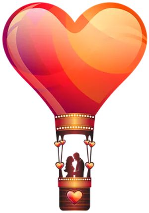 Romantic Hot Air Balloon PNG Image