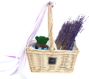 Romantic Lavender Gift Basket PNG Image