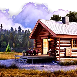 Romantic Log Cabin Getaway Png Qpj9 PNG Image