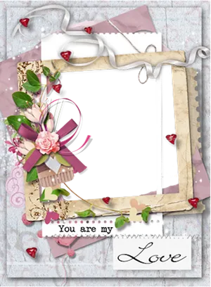 Romantic Love Photo Frame Template PNG Image