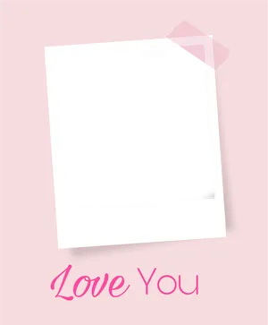 Romantic Polaroid Love Frame PNG Image