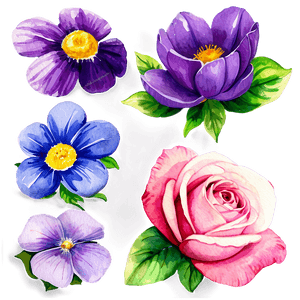 Romantic Watercolor Flowers PNG 05252024 PNG image with transparent background