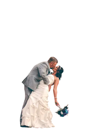 Romantic Wedding Kiss PNG Image