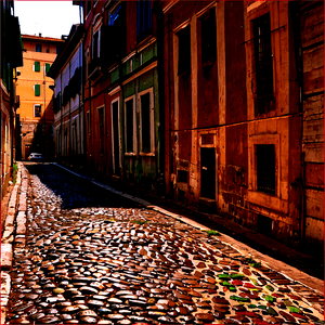 Rome Cobblestone Street PNG 06232024 PNG image with transparent background