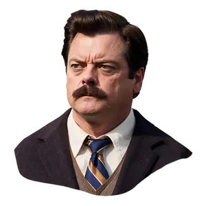 Ron Swanson Stare Png 06242024 PNG Image