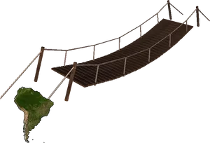 Rope Bridge Over Water3 D Rendering PNG Image