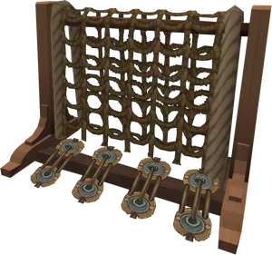 Rope Climbing Obstacle3 D Model PNG Image