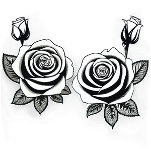 Rose Black And White Vector Png Fec PNG Image