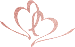 Rose Glitter Hearts Overlay PNG Image