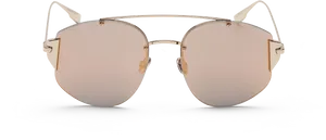 Rose Gold Aviator Sunglasses PNG Image