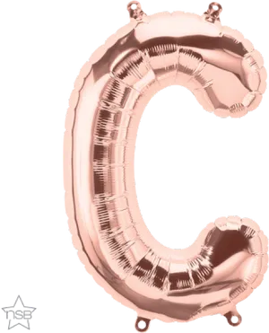 Rose Gold Balloon Letter C PNG Image