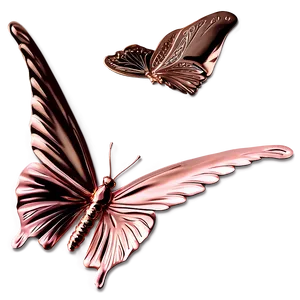 Rose Gold Butterfly Art Png Wpk PNG Image