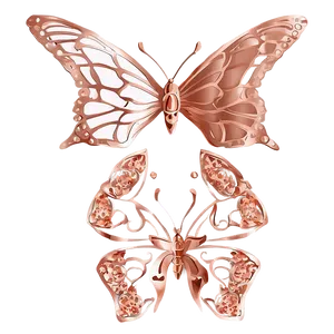 Rose Gold Butterfly Graphic Png Snb PNG Image