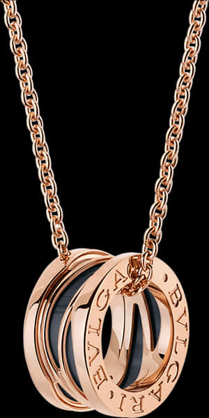 Rose Gold Designer Chain Pendant PNG image with transparent background