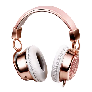 Rose Gold Glitter Headphones Png Dhd PNG Image