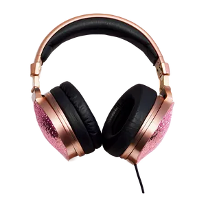 Rose Gold Glitter Headphones Png Flp PNG Image