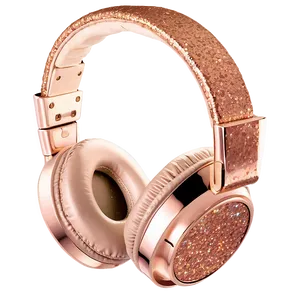 Rose Gold Glitter Headphones Png Hgi PNG Image