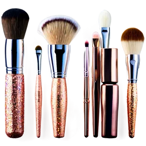 Rose Gold Glitter Makeup Brushes Png Lds PNG Image