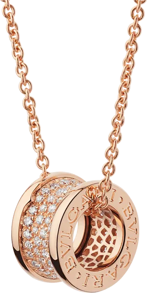 Rose Gold Pendant Necklace PNG Image